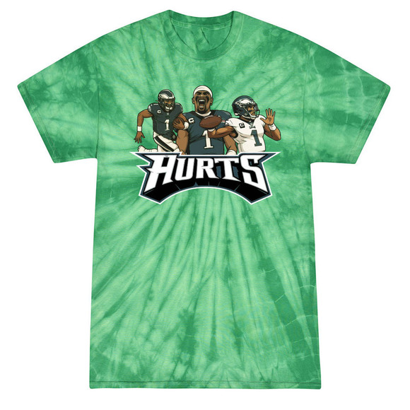 TIE-DYE  Jalen Hurts Collage Eagles  Shirt - Picture 1 of 5